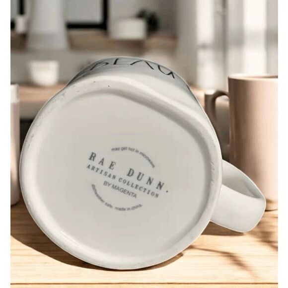 Rae Dunn BEAUTY Coffee Mug White Ceramic Mug with Handle Artisan Collection - Picture 4 of 8